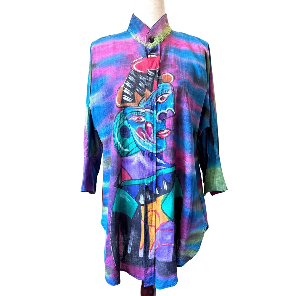 Dilemma New York Wearable Art Cubist Tunic Oversized Vintage XL 1XL